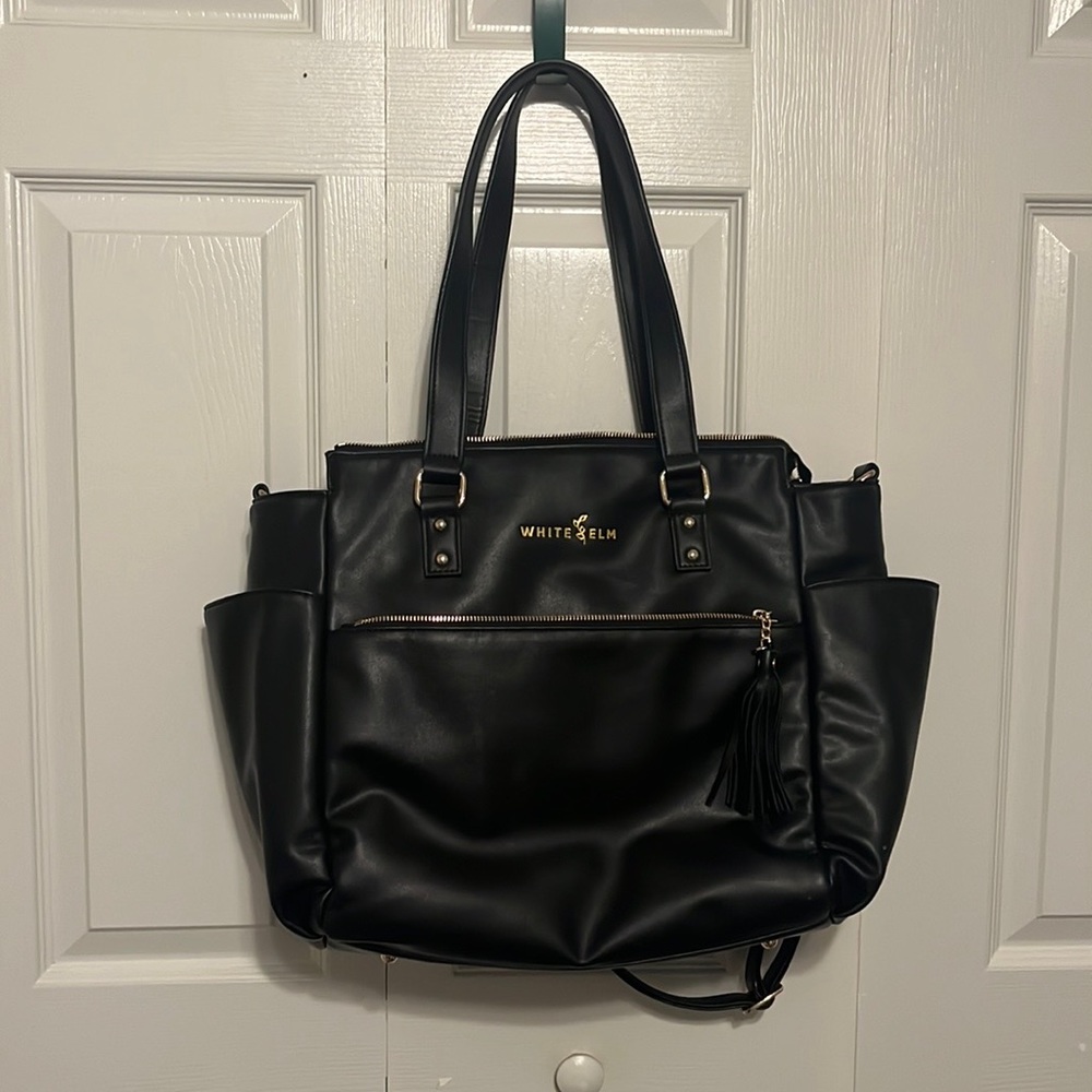 White Elm Gemini convertible backpack laptop bag vegan leather used